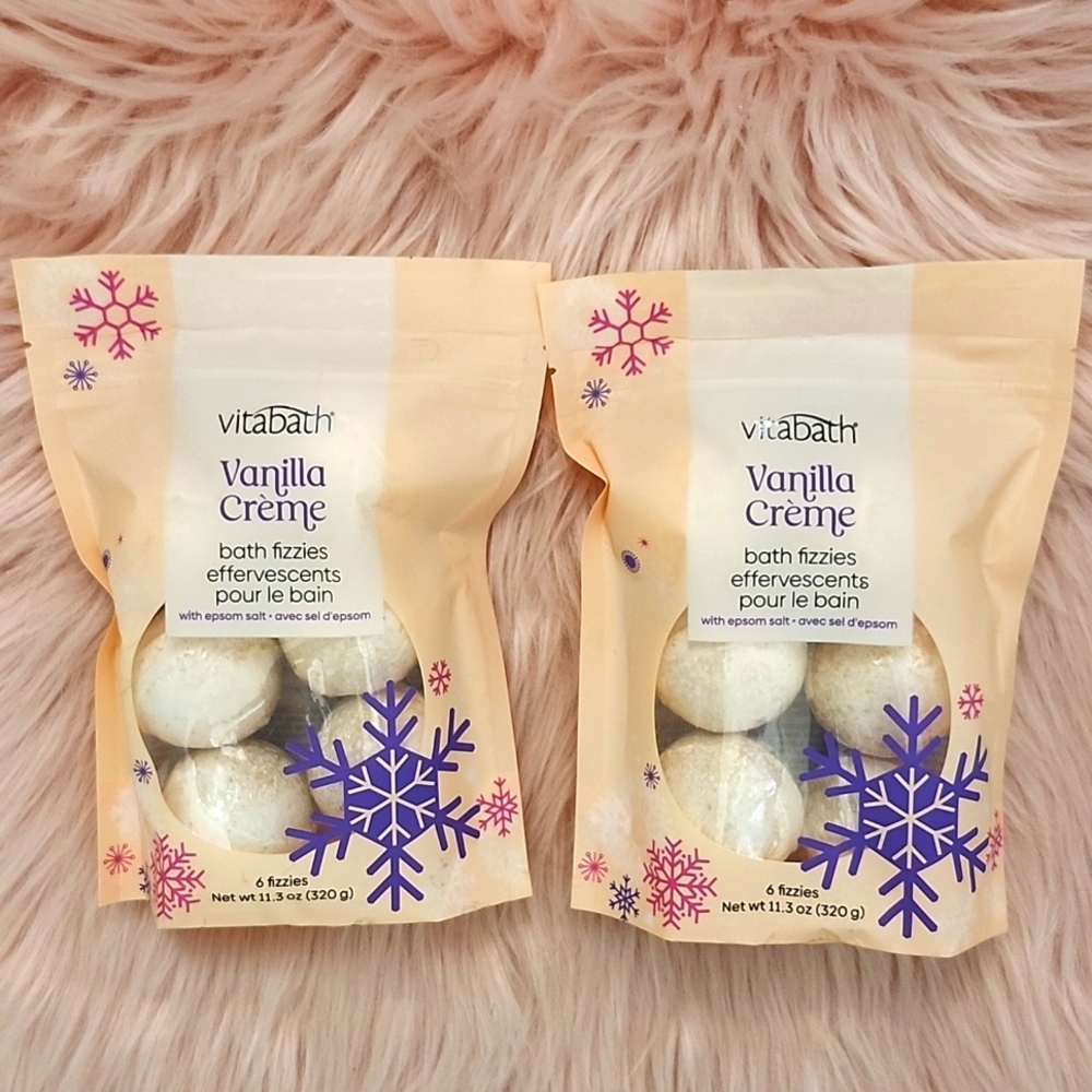 Brand New 2CT BUNDLE VITABATH VANILLA CREME BATH FIZZIES-6CT